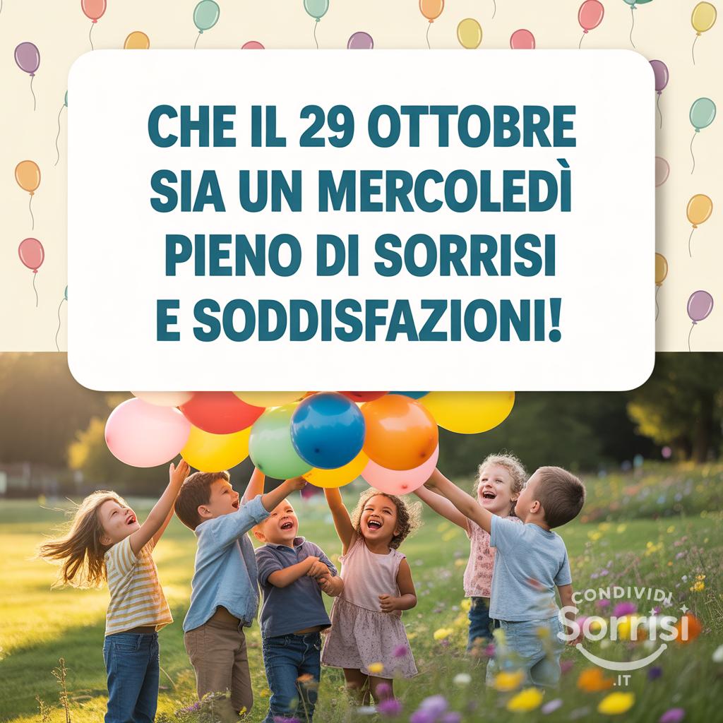 Che il 29 ottobre  sia un mercoledì pieno di sorrisi e soddisfazioni!