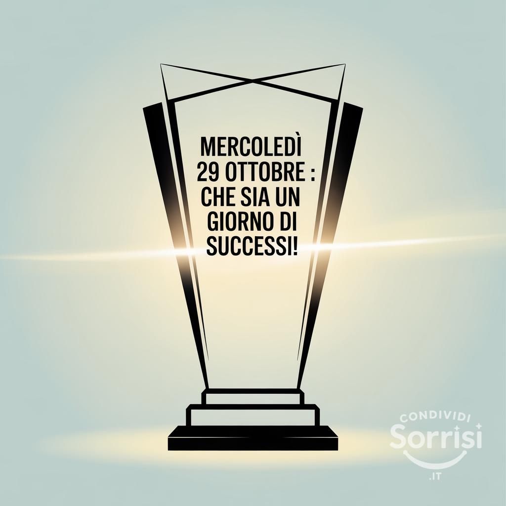 Mercoledì 29 ottobre : che sia un giorno di successi!