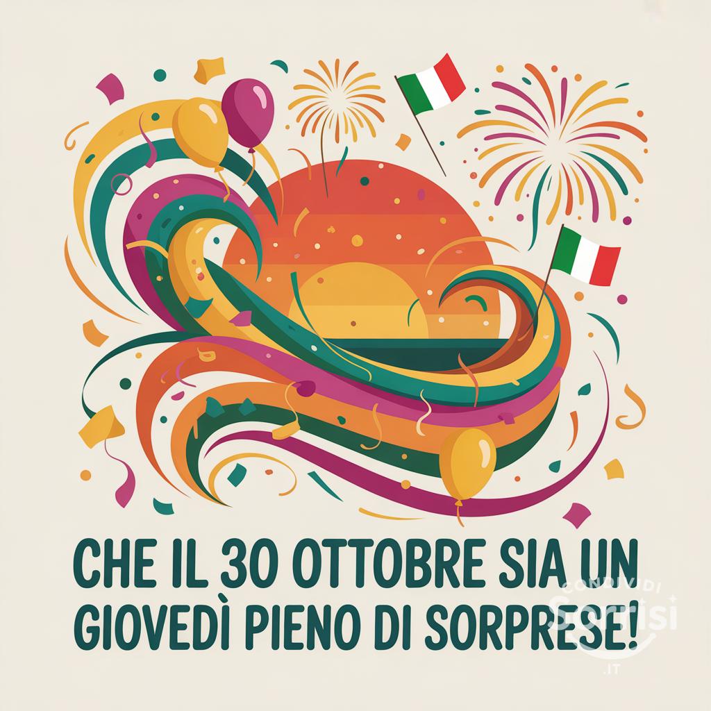 Che il 30 ottobre  sia un giovedì pieno di sorprese!