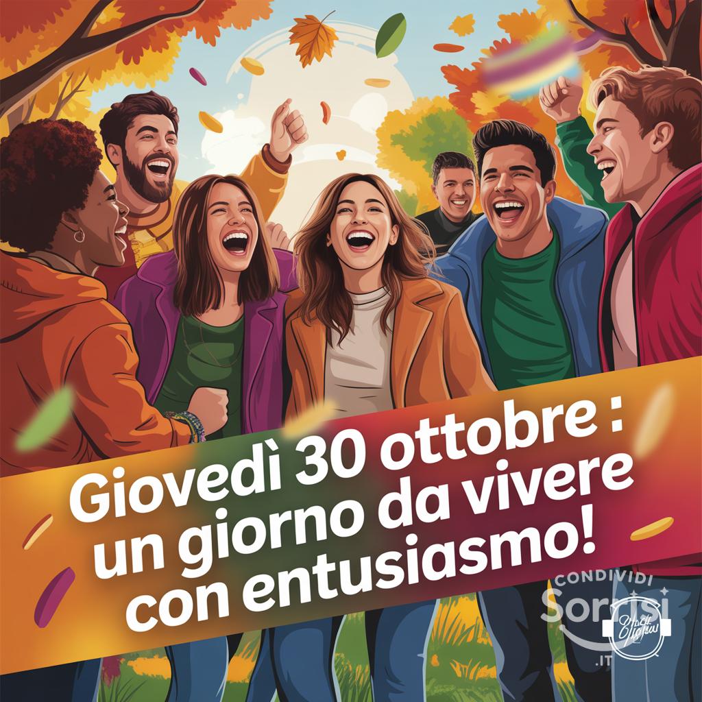 Giovedì 30 ottobre : un giorno da vivere con entusiasmo!