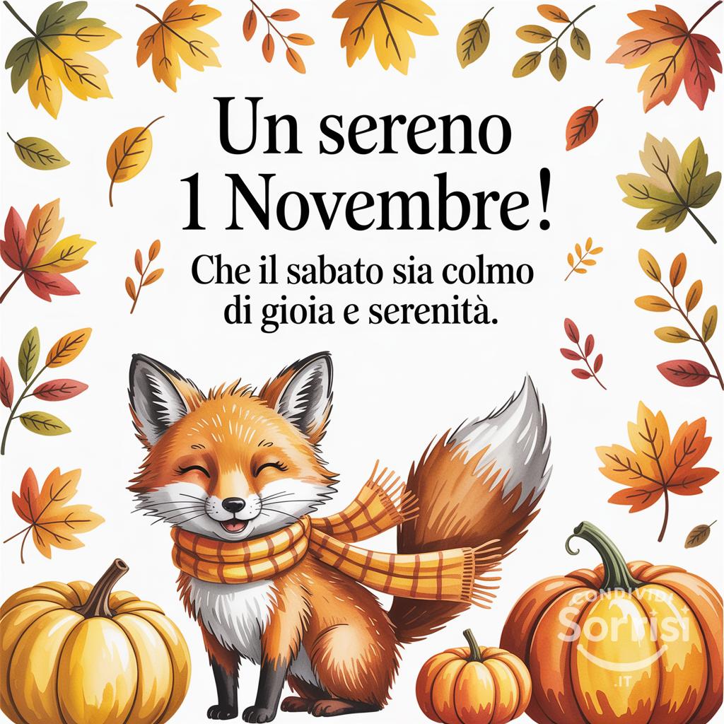 Un sereno 1 novembre ! Che il sabato sia colmo di gioia e serenità.
