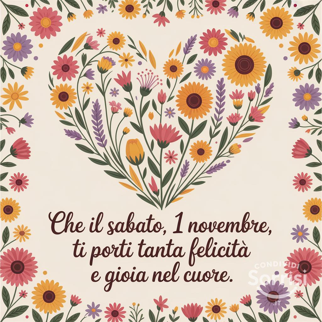 Che il sabato, 1 novembre , ti porti tanta felicità e gioia nel cuore.