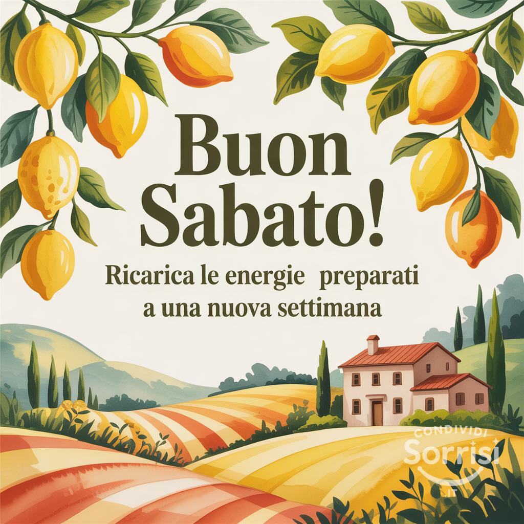 Buon sabato! Ricarica le energie e preparati a una nuova settimana