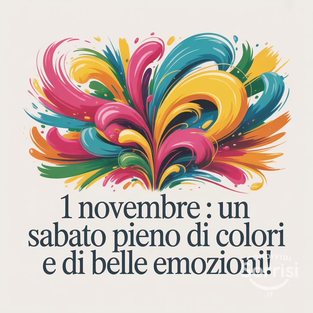 1 novembre : un sabato pieno di colori e di belle emozioni!