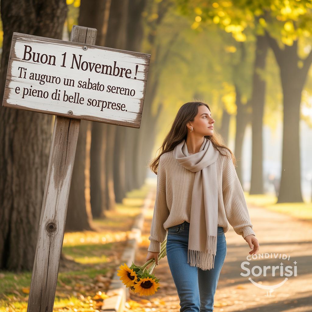 Buon 1 novembre ! Ti auguro un sabato sereno e pieno di belle sorprese.
