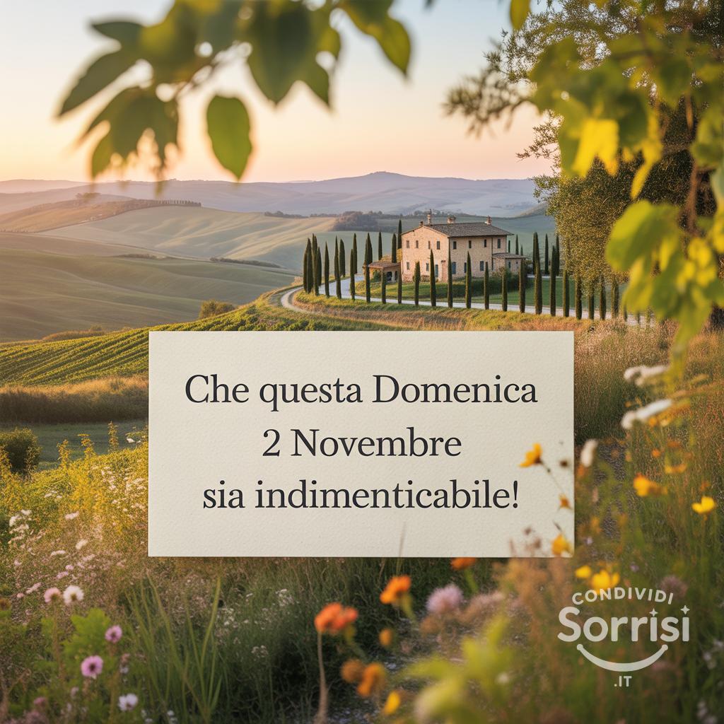 Che questa domenica 2 novembre  sia indimenticabile!