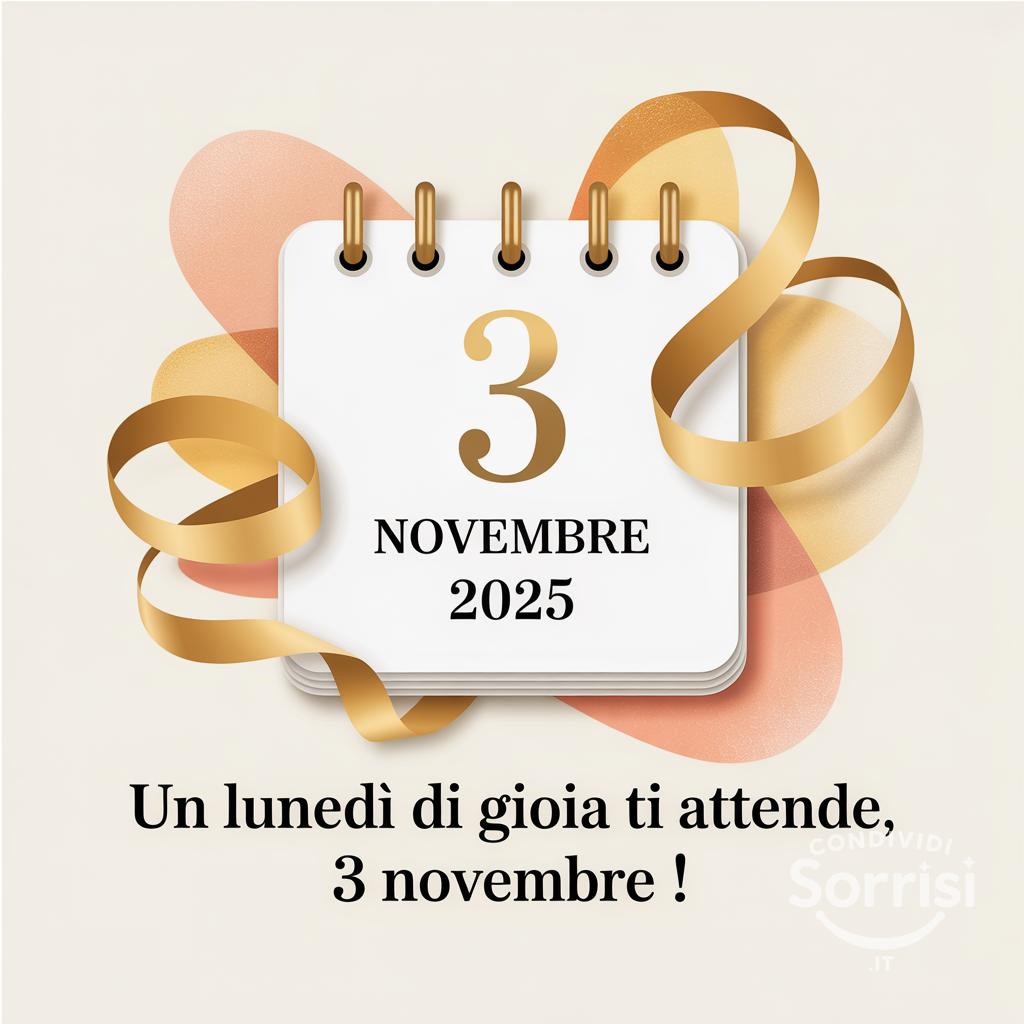 Un lunedì di gioia ti attende, 3 novembre !