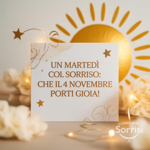 Buongiorno e Buona Martedì 4 Novembre 2025!