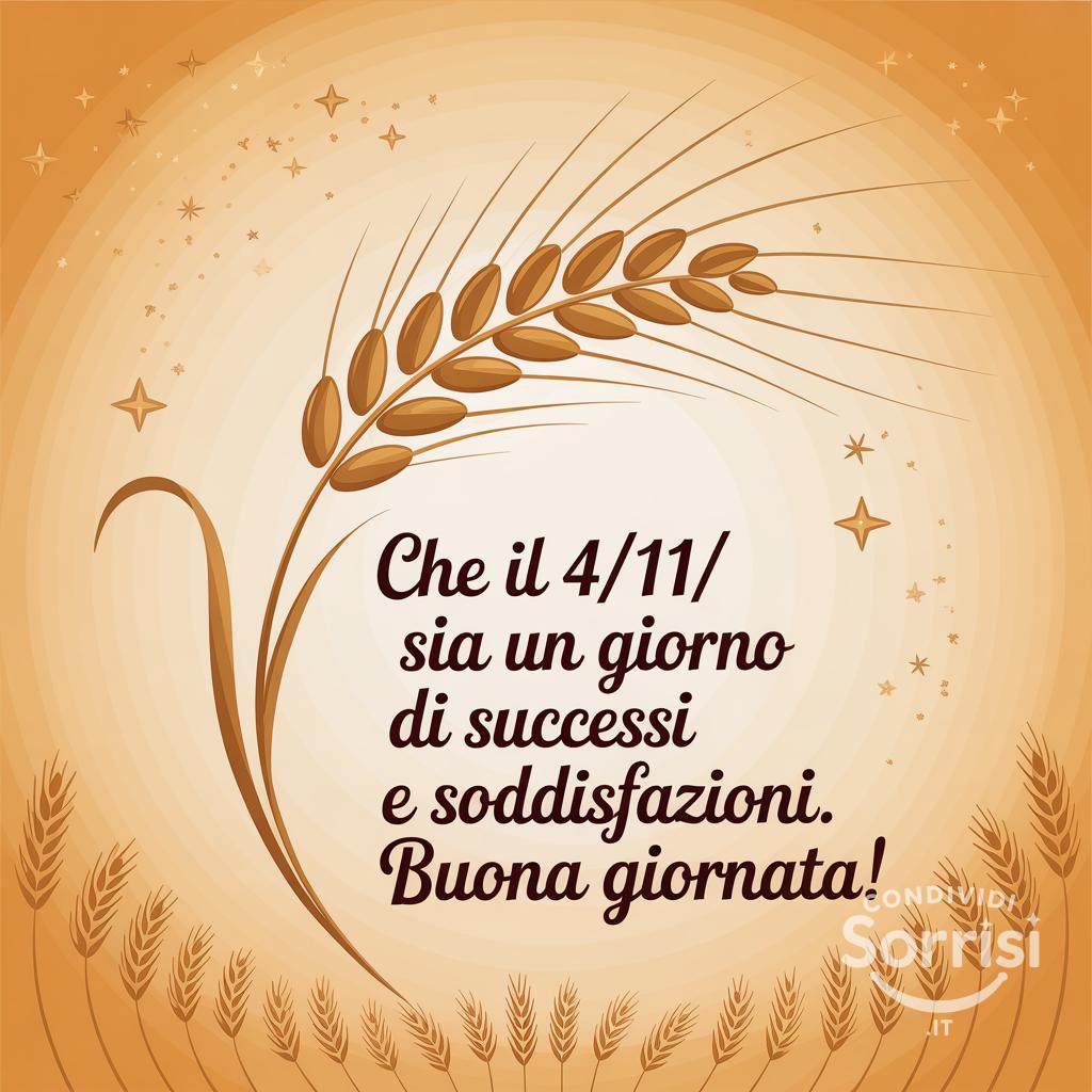 Che il 4/11/ sia un giorno di successi e soddisfazioni. Buona giornata!