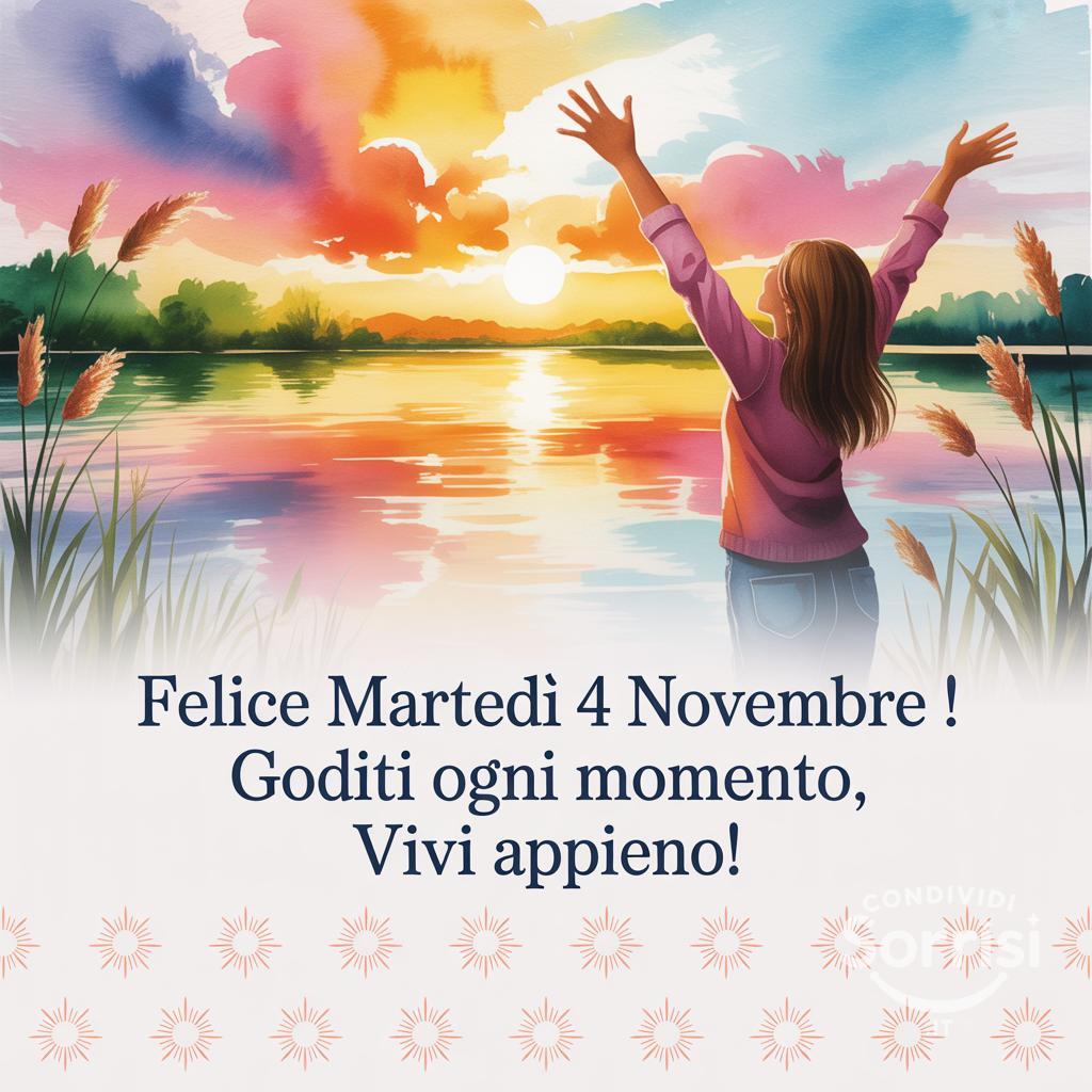 Felice martedì 4 novembre ! Goditi ogni momento, vivi appieno!