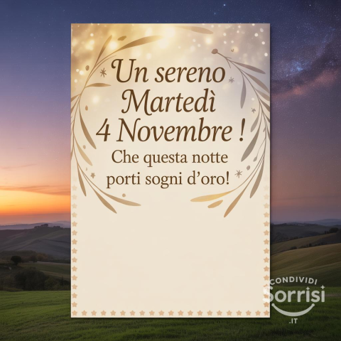 Serena Notte di Martedì 4 Novembre 2025!