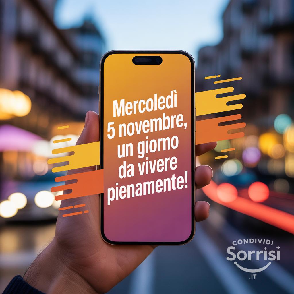 Mercoledì 5 novembre , un giorno da vivere pienamente!