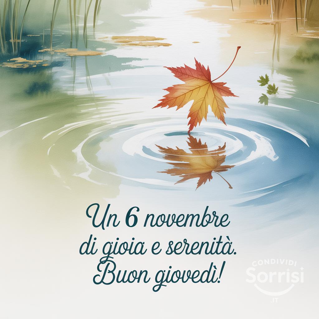 Un 6 novembre  di gioia e serenità. Buon giovedì!