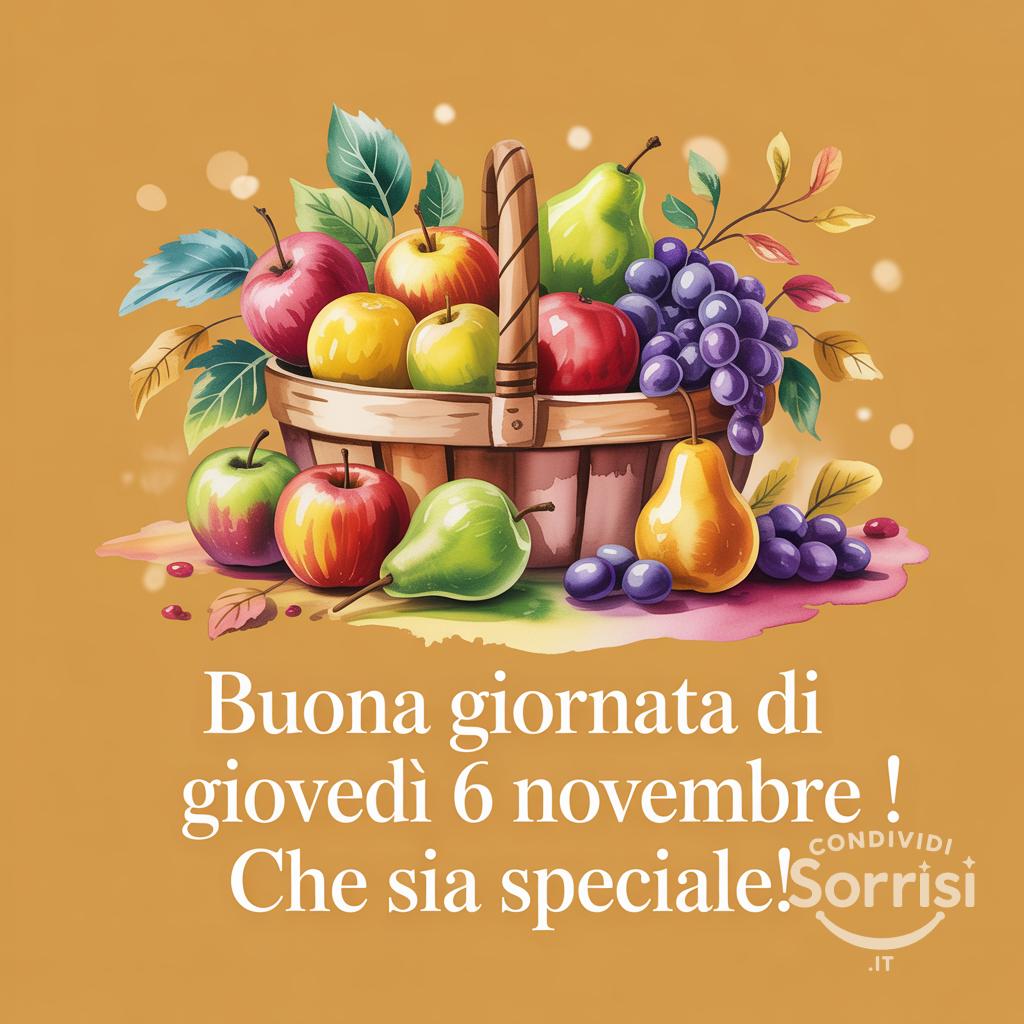 Buona giornata di giovedì 6 novembre ! Che sia speciale!