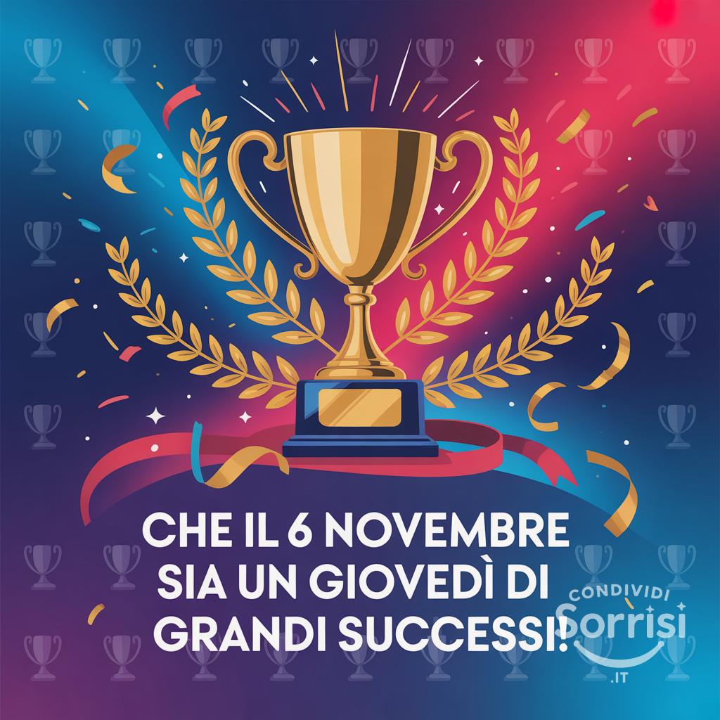 Che il 6 novembre  sia un giovedì di grandi successi!