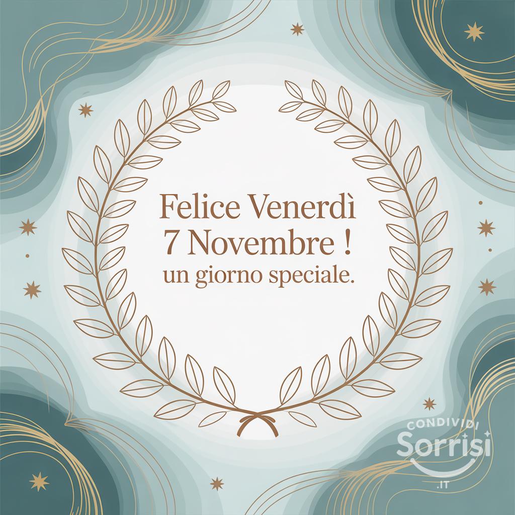 Felice venerdì 7 novembre ! Un giorno speciale.