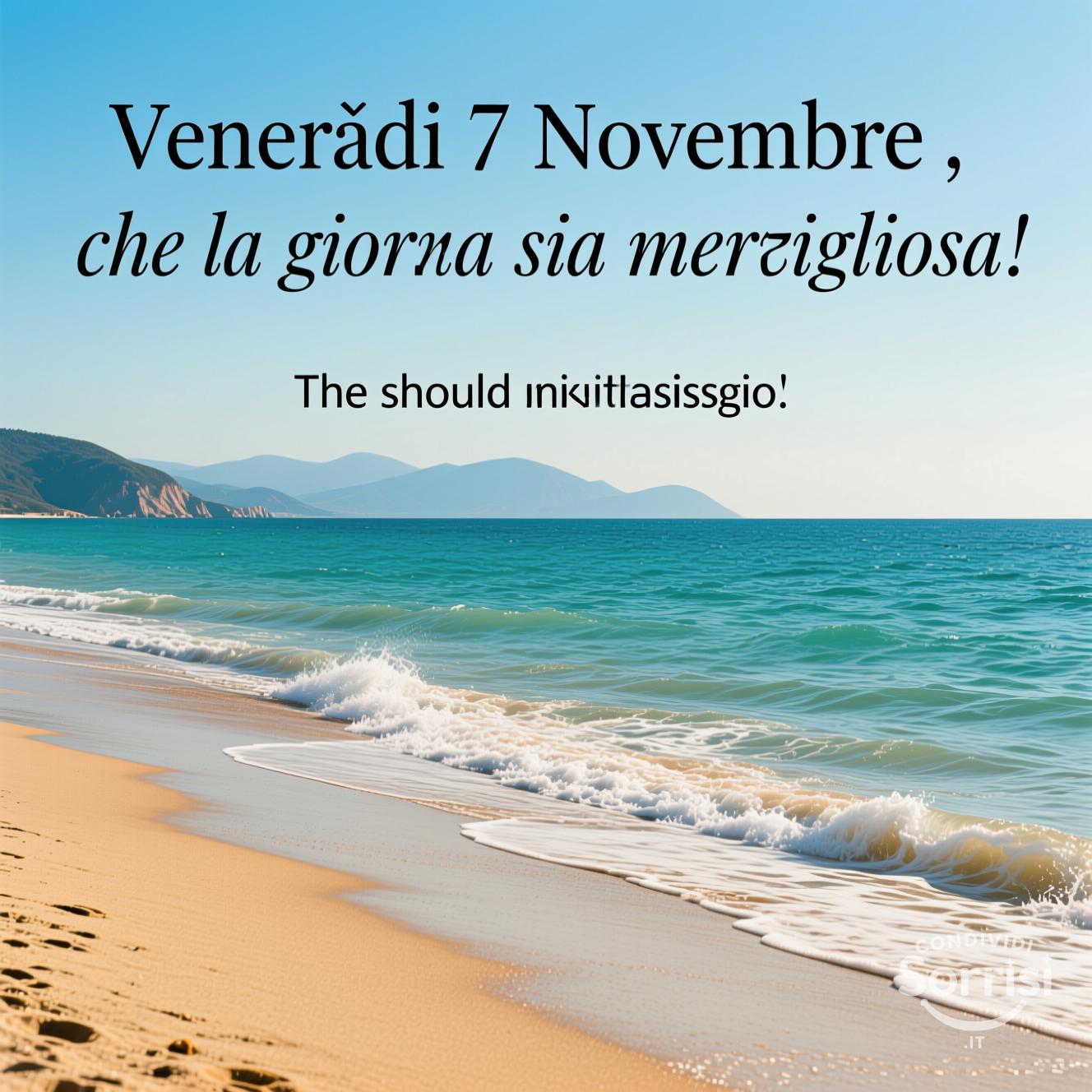 Venerdì 7 novembre , che la giornata sia meravigliosa!