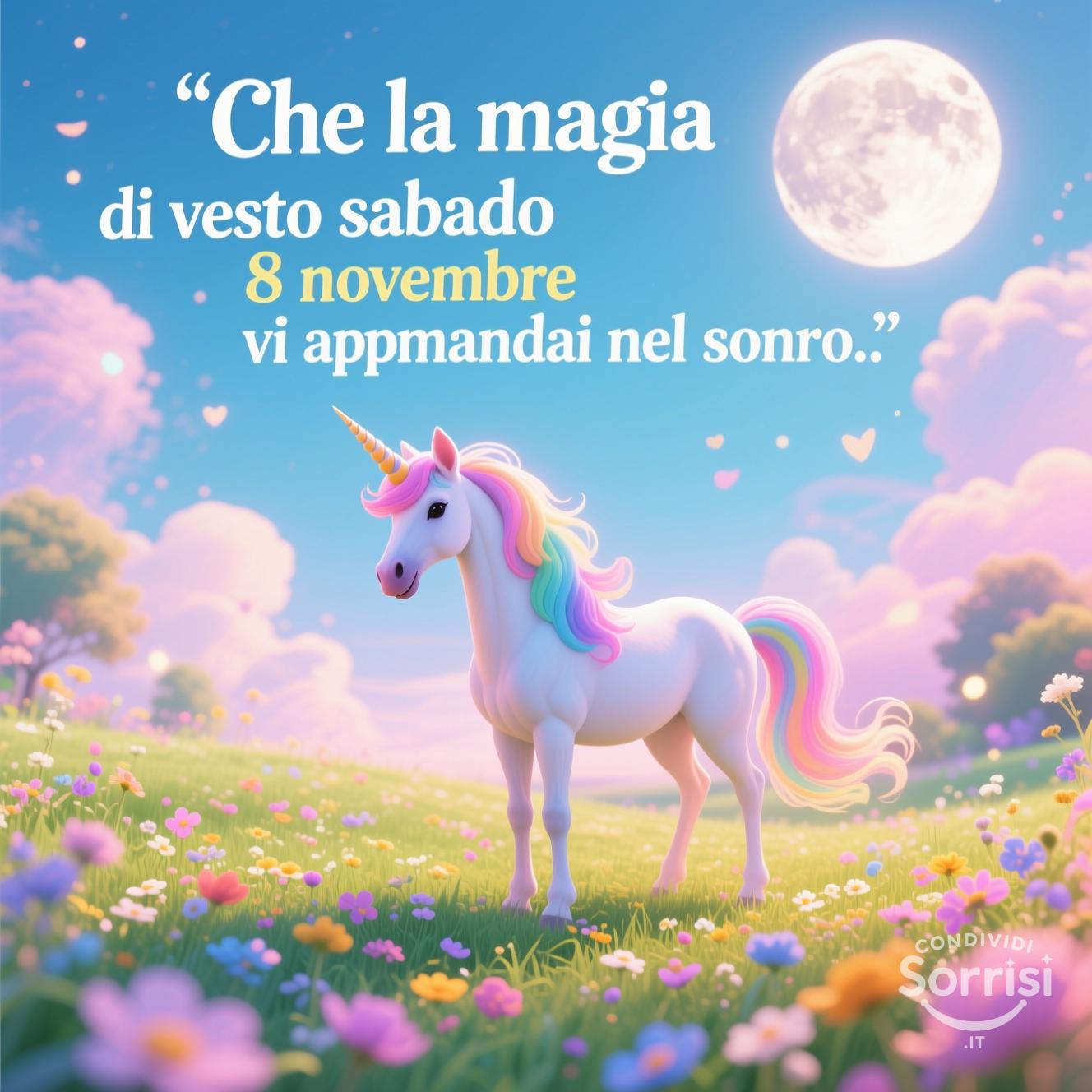 Che la magia di questo sabato 8 novembre  vi accompagni nel sonno.