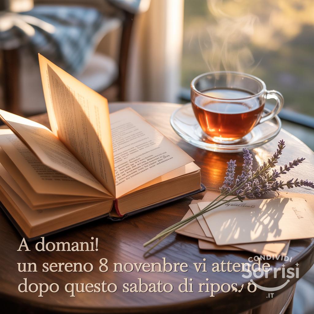 A domani! Un sereno 8 novembre  vi attende dopo questo sabato di riposo.