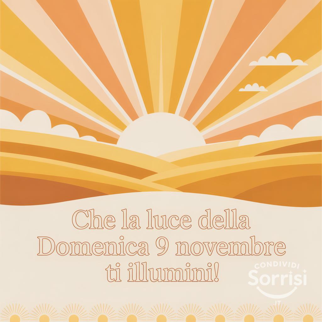 Che la luce della domenica 9 novembre  ti illumini!