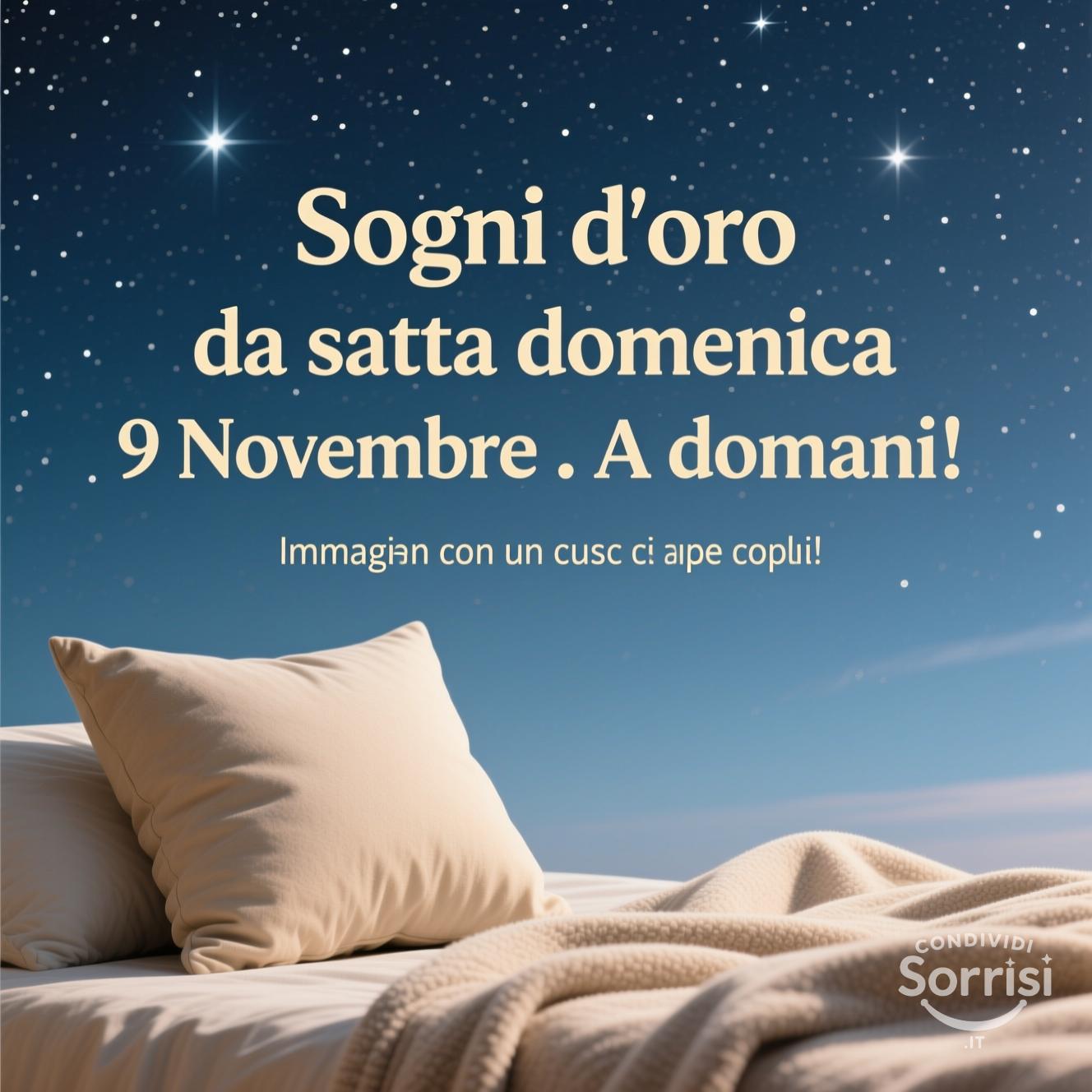 Sogni d'oro da questa domenica 9 novembre . A domani!