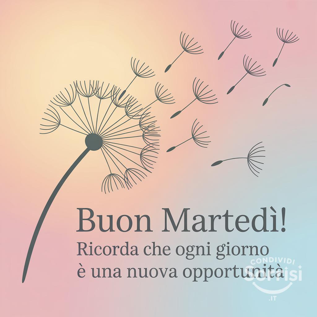 Buon martedì! Ricorda che ogni giorno è una nuova opportunità