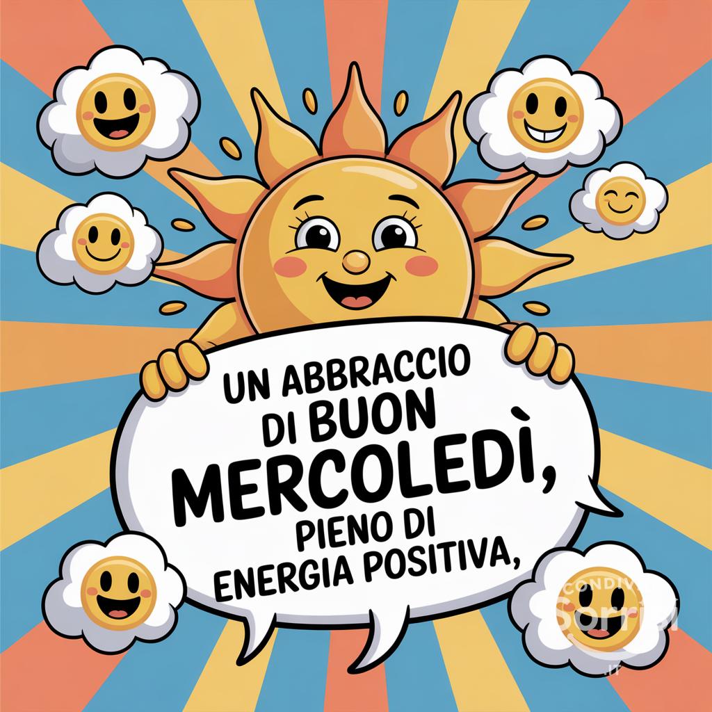 Un abbraccio di buon mercoledì, pieno di energia positiva