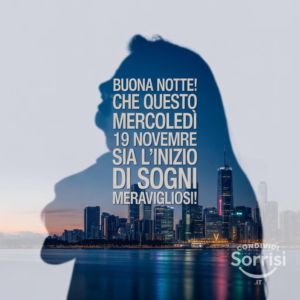 Buona notte! Che questo mercoledì 19 novembre  sia l'inizio di sogni meravigliosi!