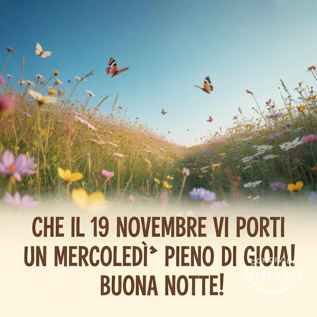 Che il 19 novembre  vi porti un mercoledì pieno di gioia! Buona notte!