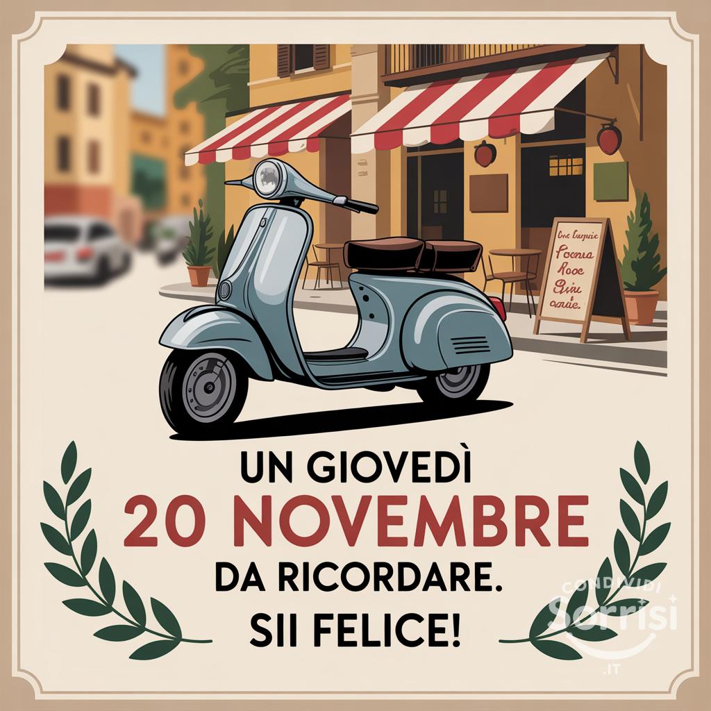 Un giovedì 20 novembre  da ricordare. Sii felice!