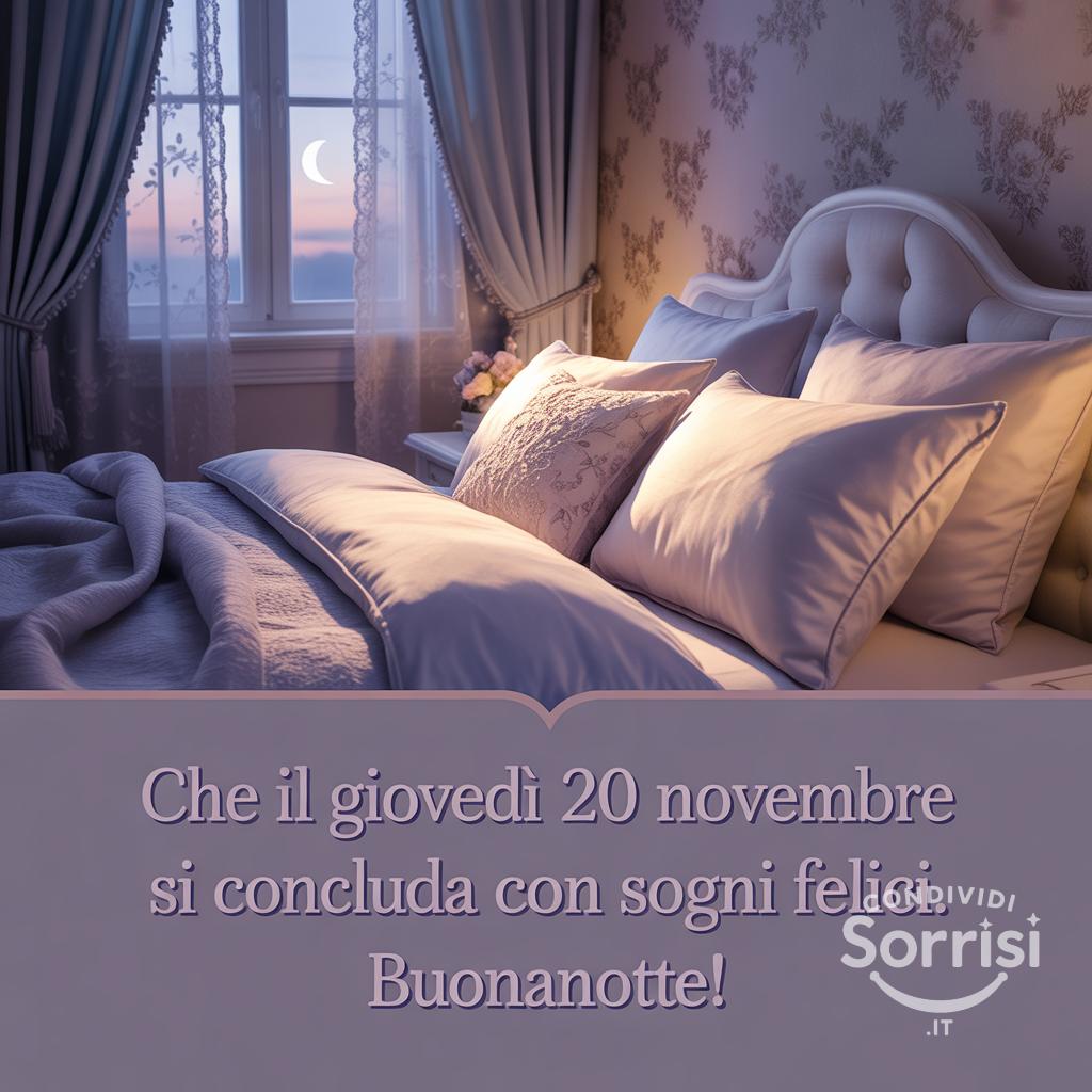 Che il giovedì 20 novembre  si concluda con sogni felici. Buonanotte!