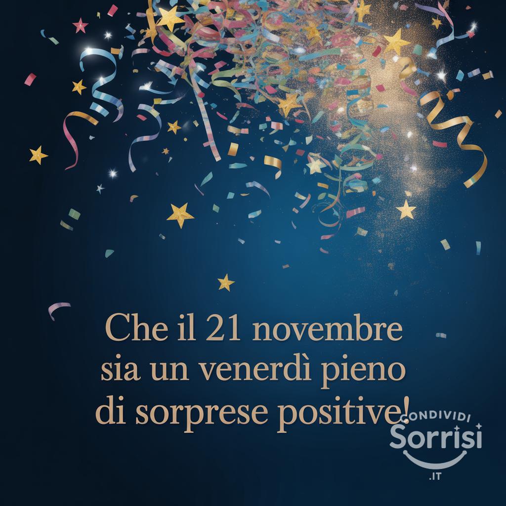 Che il 21 novembre  sia un venerdì pieno di sorprese positive!