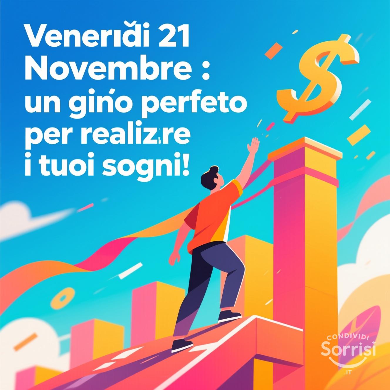 Venerdì 21 novembre : un giorno perfetto per realizzare i tuoi sogni!