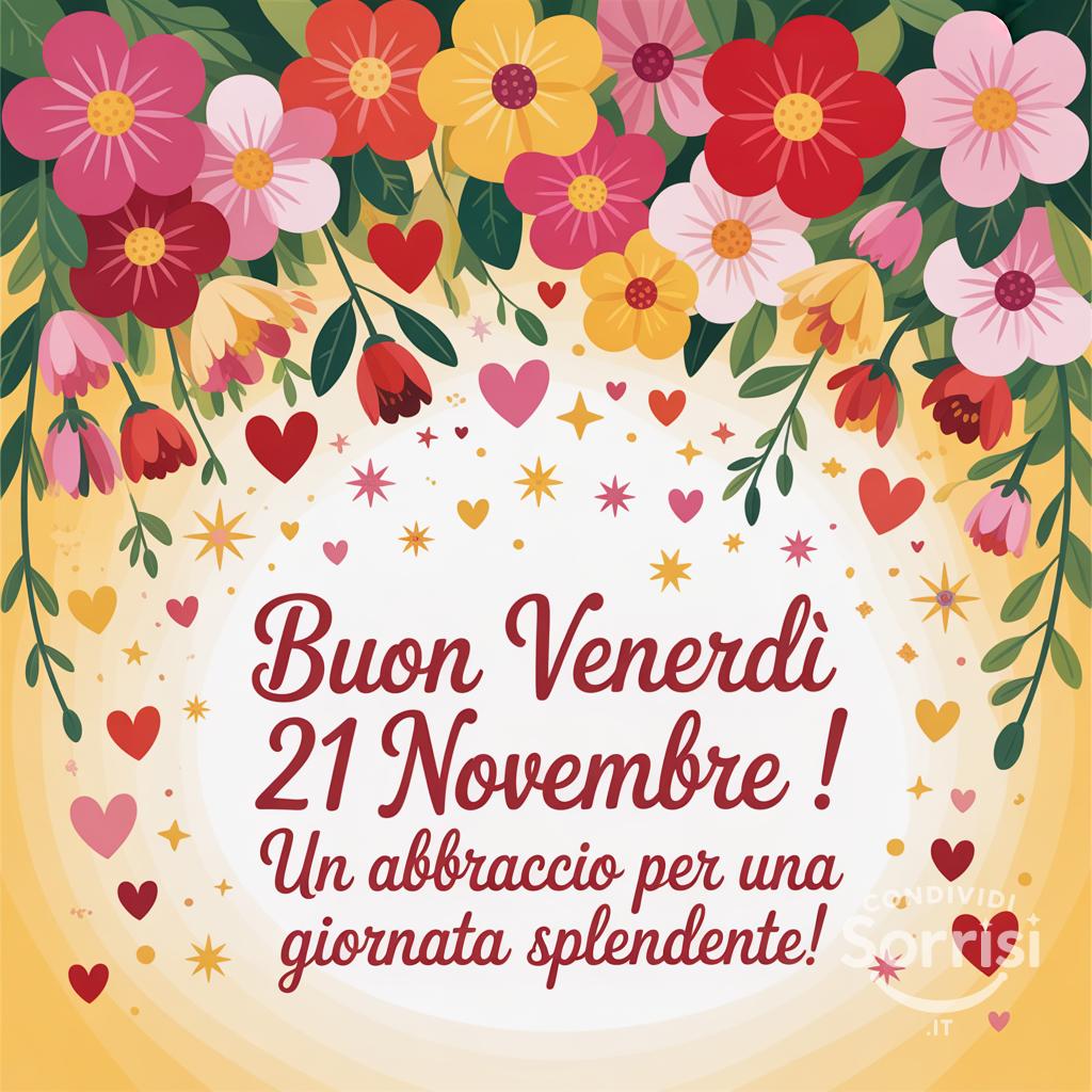 Buon venerdì 21 novembre ! Un abbraccio per una giornata splendente!