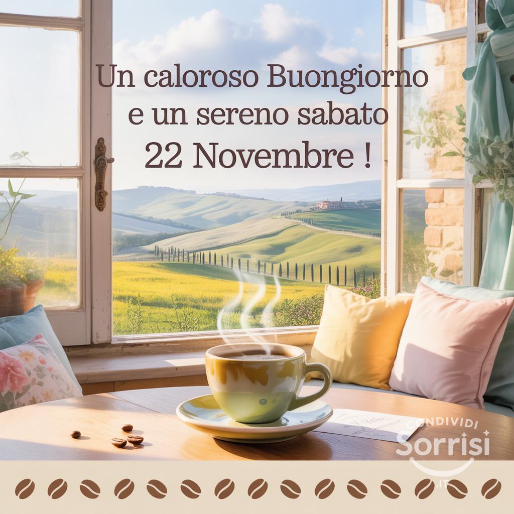 Un caloroso buongiorno e un sereno sabato 22 novembre !