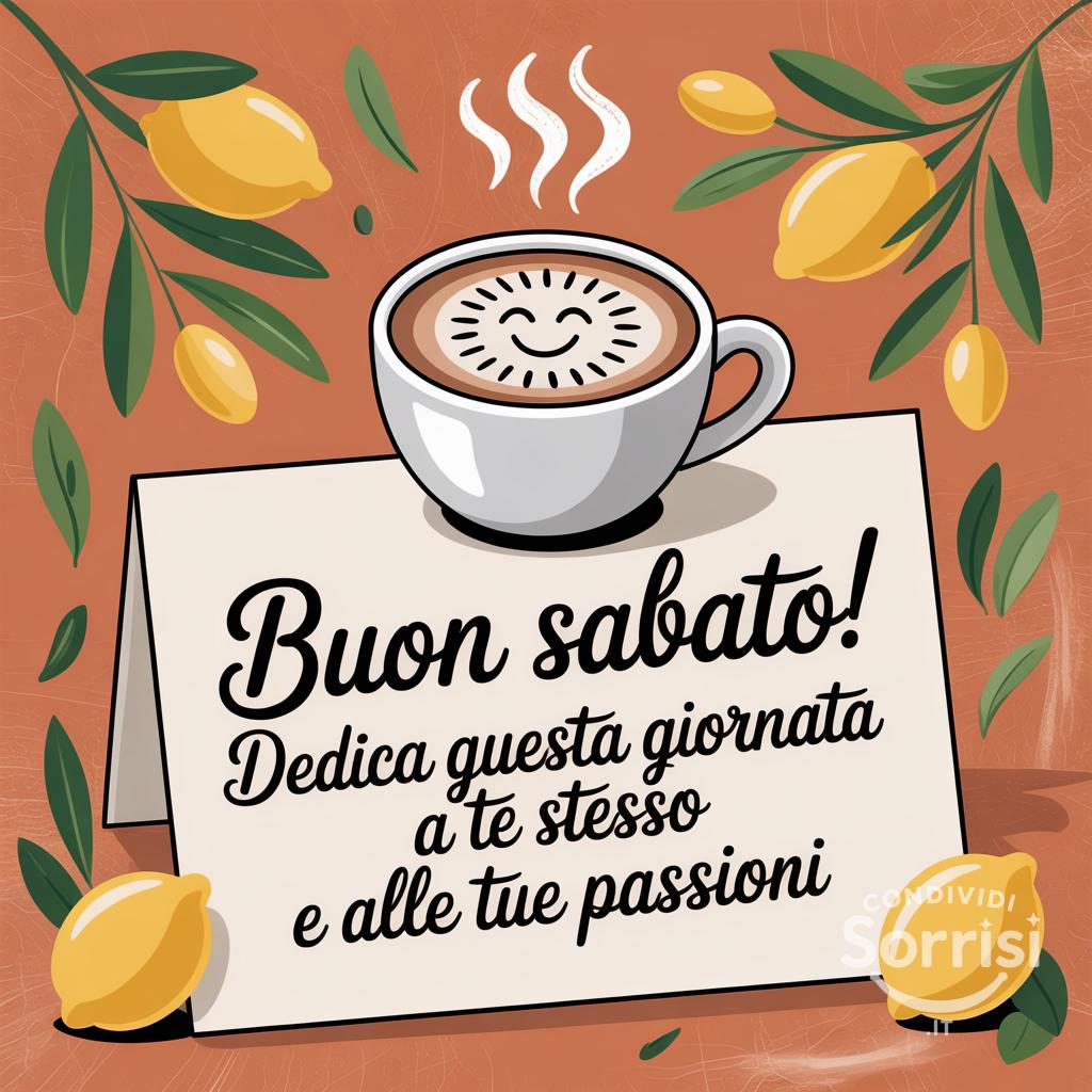 Buon sabato! Dedica questa giornata a te stesso e alle tue passioni