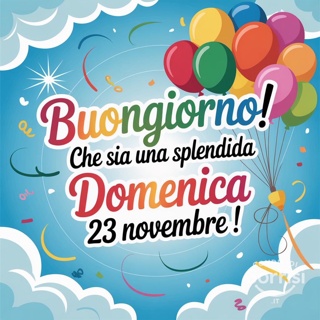 Buongiorno! Che sia una splendida domenica 23 novembre !