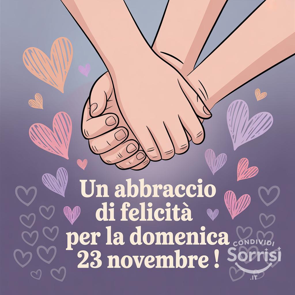 Un abbraccio di felicità per la domenica 23 novembre !