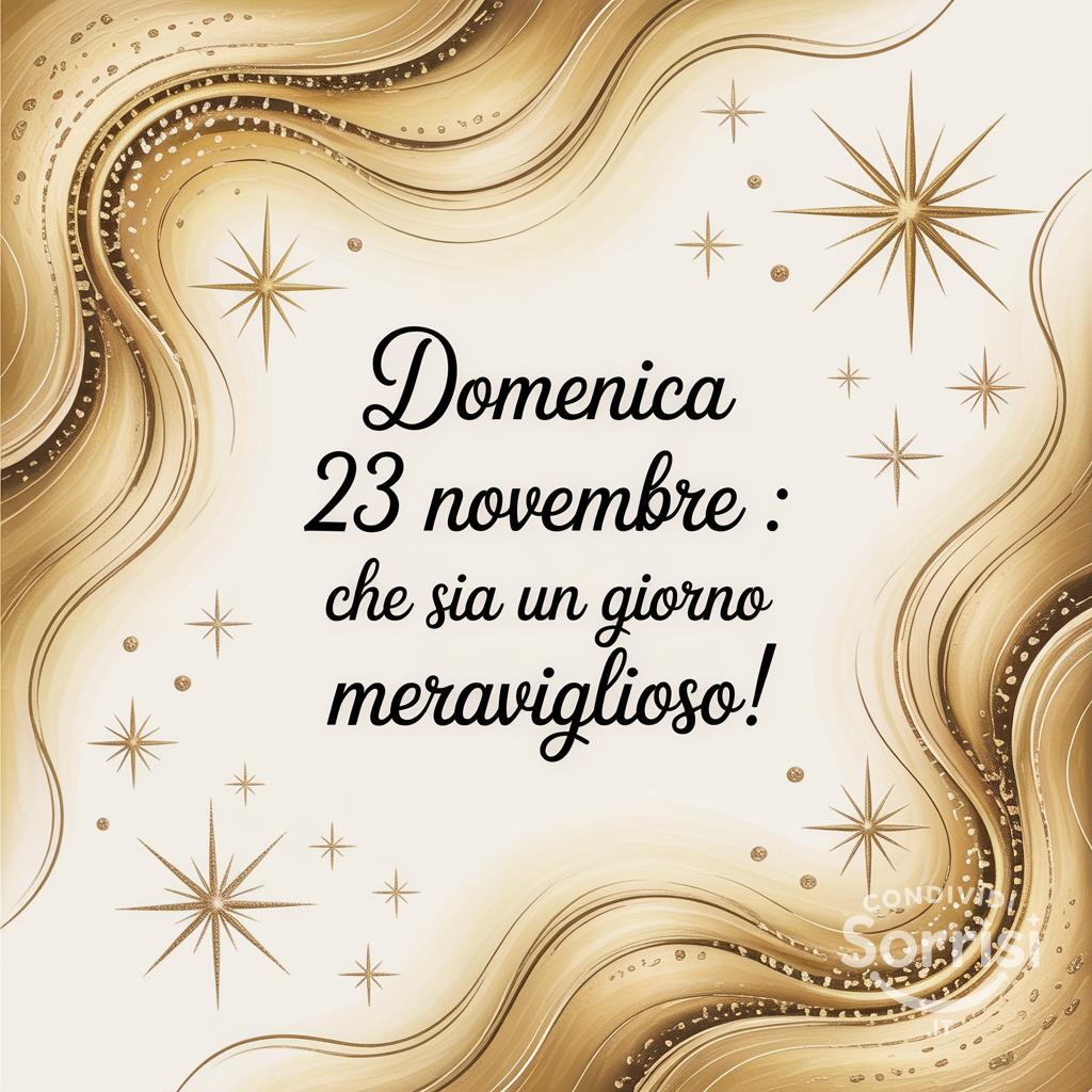 Domenica 23 novembre : che sia un giorno meraviglioso!