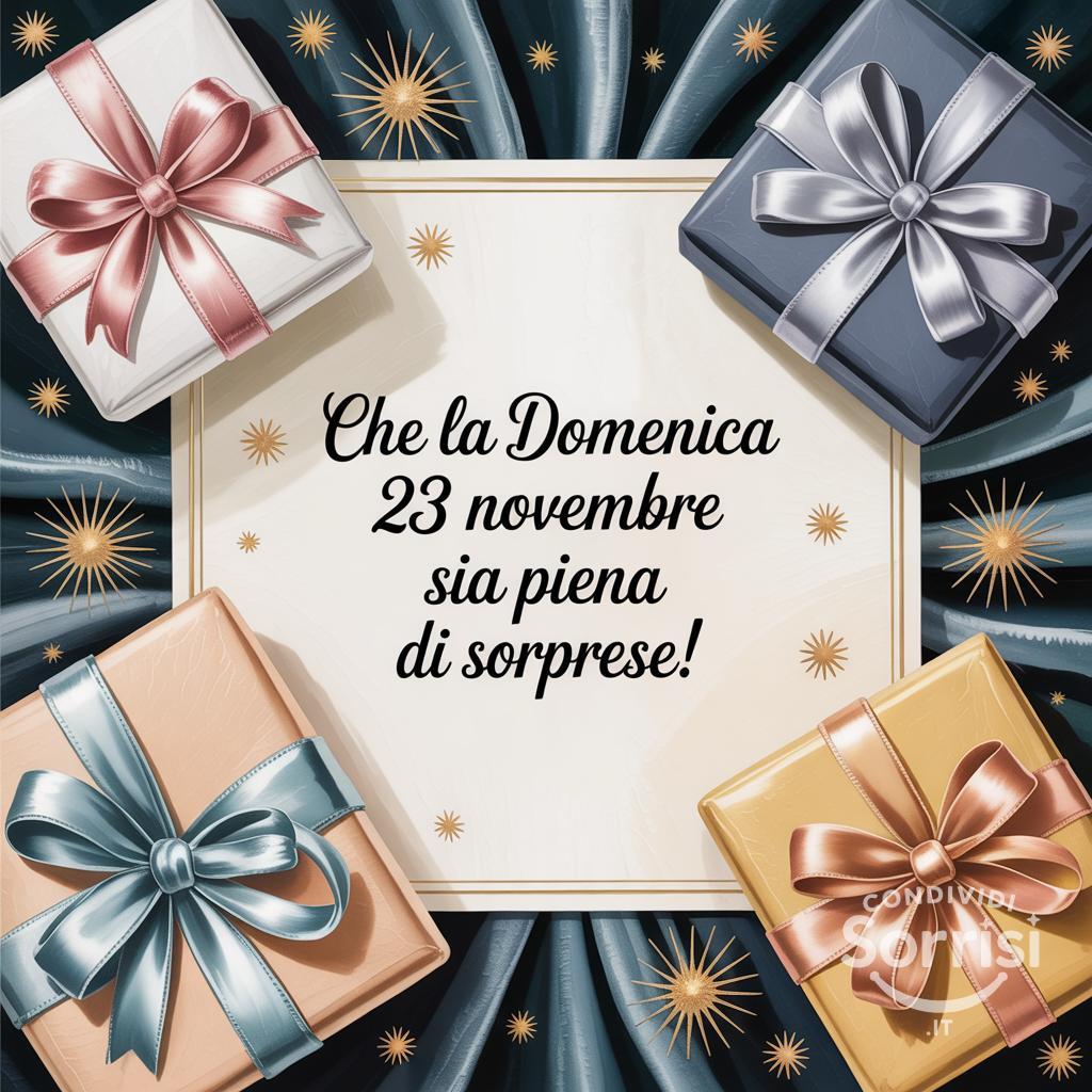 Che la domenica 23 novembre  sia piena di sorprese!