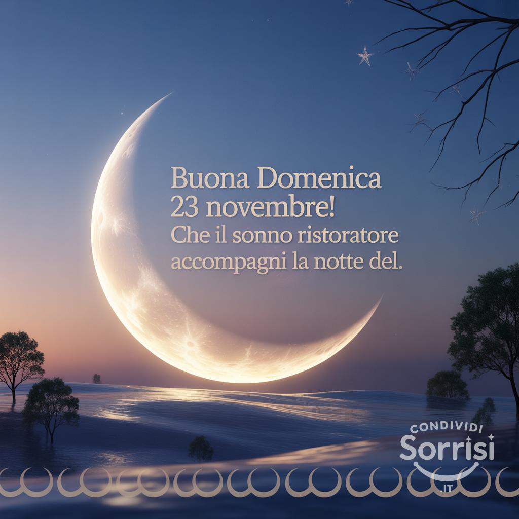 Buona domenica 23 novembre! Che il sonno ristoratore accompagni la notte del .