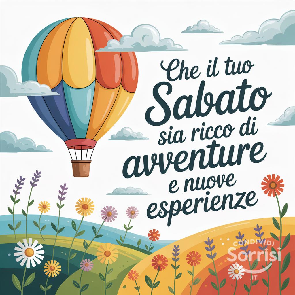 Che il tuo sabato sia ricco di avventure e nuove esperienze