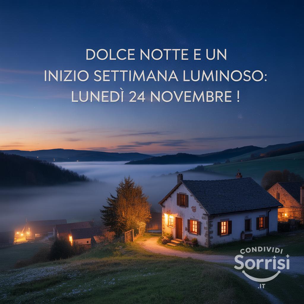 Dolce notte e un inizio settimana luminoso: lunedì 24 novembre !