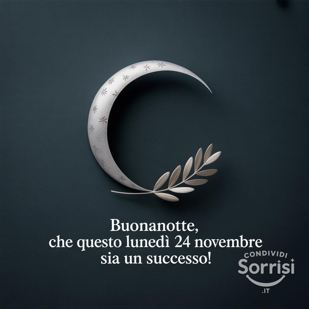 Buonanotte, che questo lunedì 24 novembre  sia un successo!