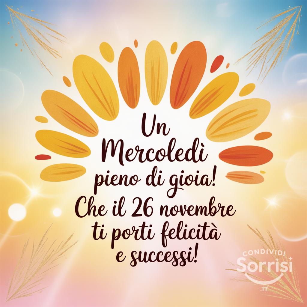 Un mercoledì pieno di gioia! Che il 26 novembre  ti porti felicità e successi!