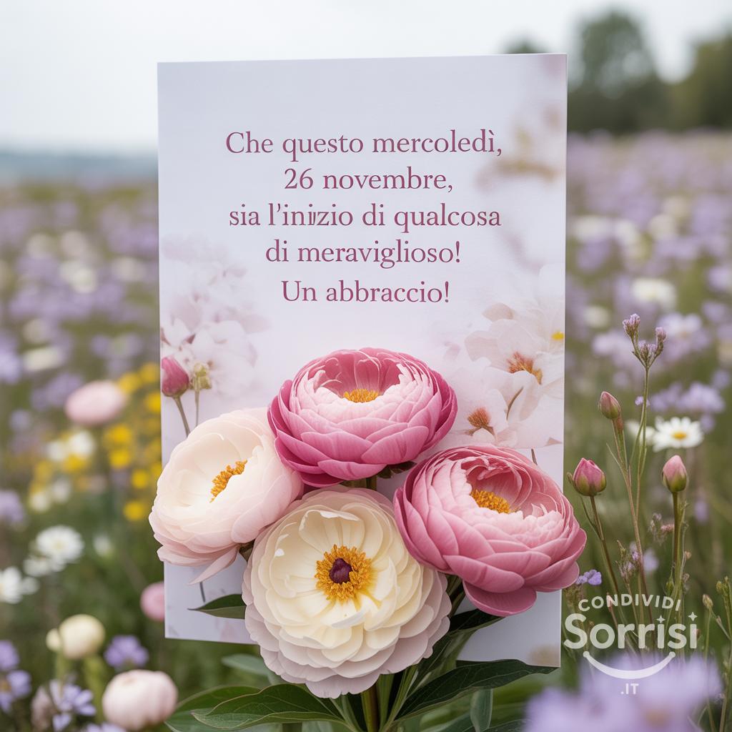 Che questo mercoledì, 26 novembre , sia l'inizio di qualcosa di meraviglioso! Un abbraccio!