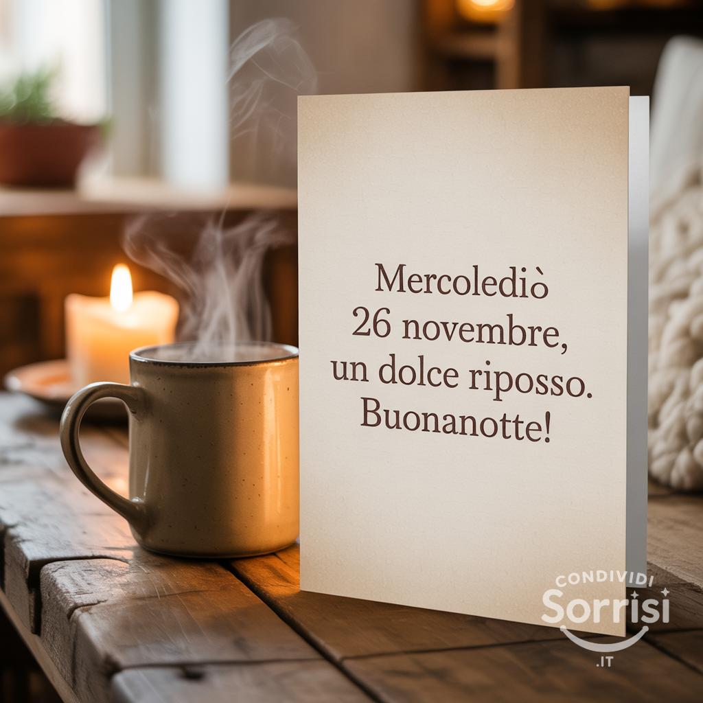 Mercoledì 26 novembre , un dolce riposo. Buonanotte!