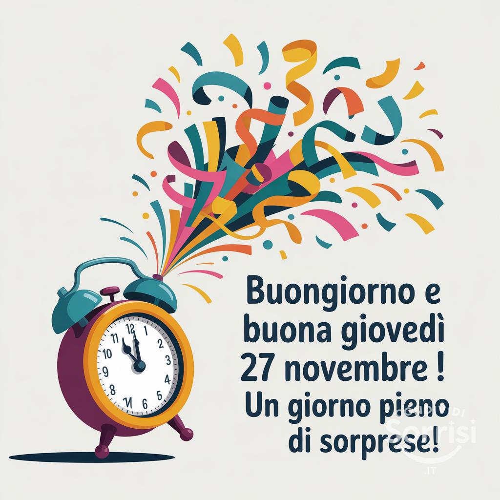 Buongiorno e buona giovedì 27 novembre ! Un giorno pieno di sorprese!