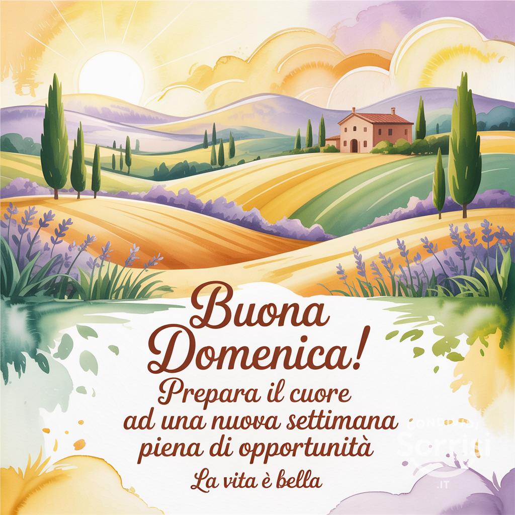 Buona domenica! Prepara il cuore ad una nuova settimana piena di opportunità