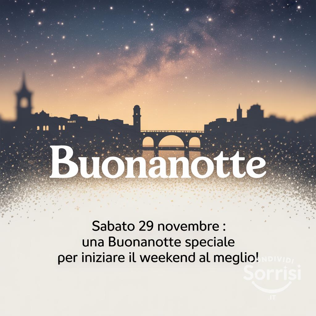 Sabato 29 novembre : una buonanotte speciale per iniziare il weekend al meglio!